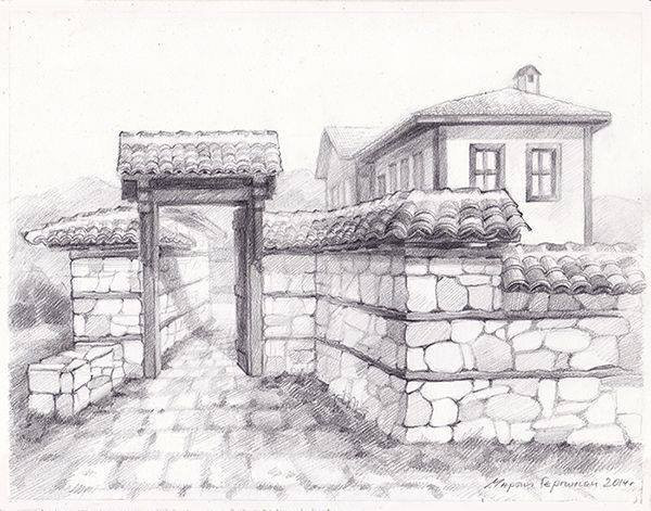 Стара къща . Рисунка с молив . | Handmasters.bg
