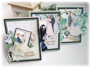 Сватбен Мини албум / ShadowBox поздравителна картичка за сватба с място за снимки