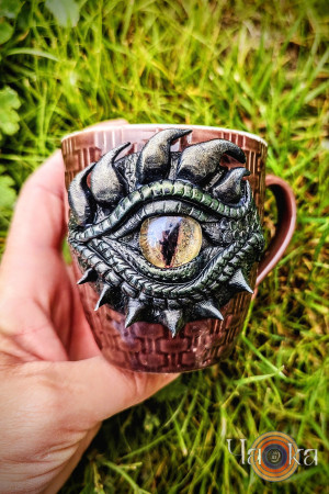 Чаша с Драконово око от полимерна глина